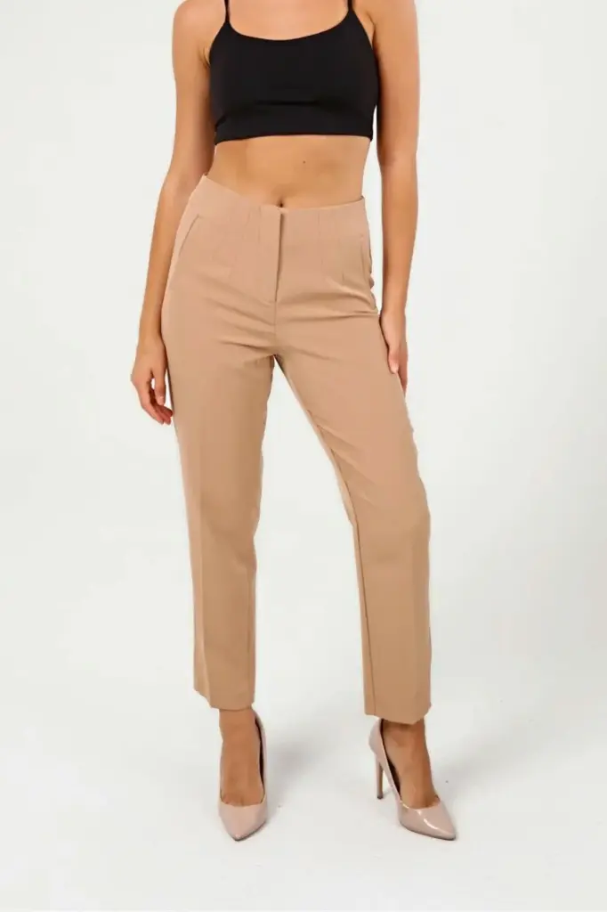 Yüksek Bel Pensli Havuç Kumaş